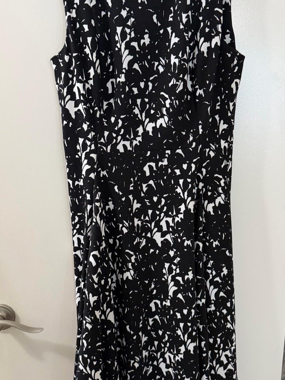 Calvin Klein Black and White Abstract Print Dress